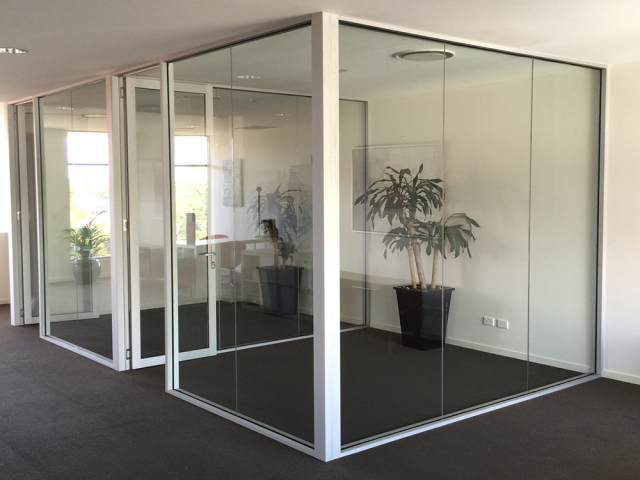 Glass office partition fitout