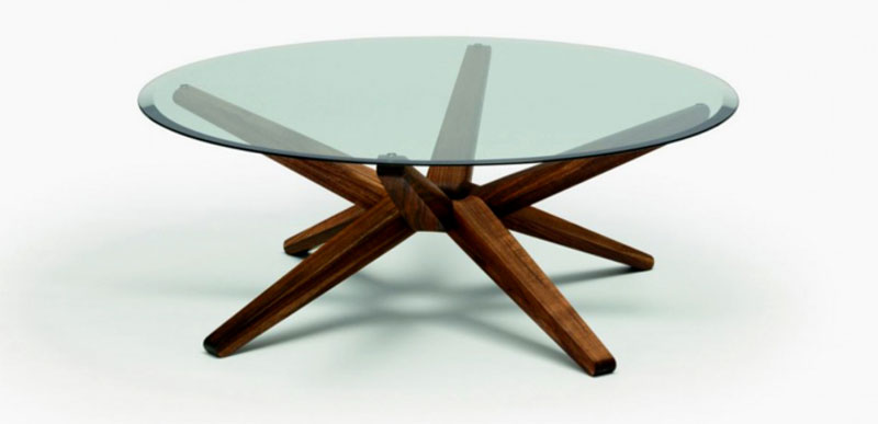 Indoor glass top coffee table
