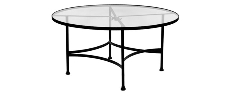 Round glass top table