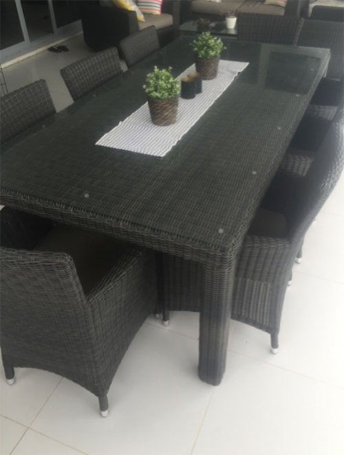 Table Top Glass on outside furniture.