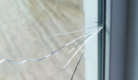 Cracked Window Needing Glass Repair